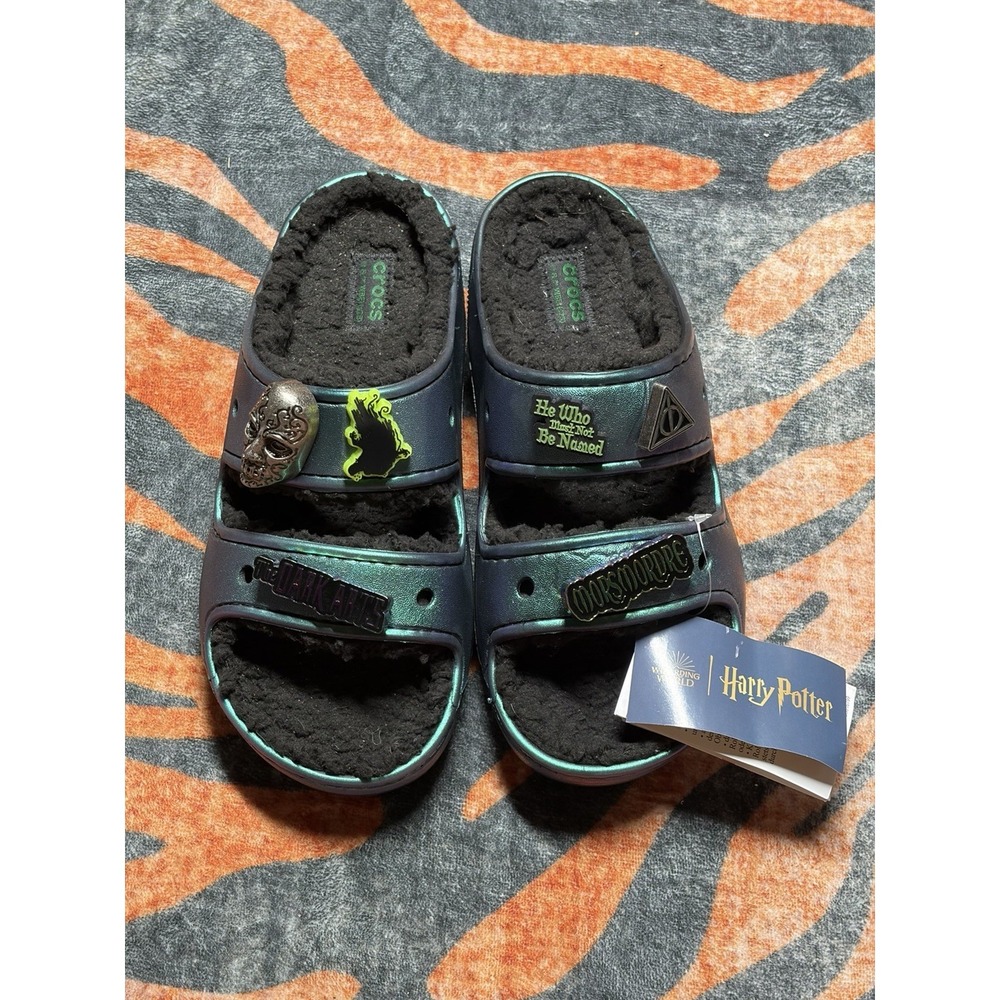 Crocs Harry Potter Czzzy Sandal Shoes Womens Size 8 Glow Dark Charms Slides